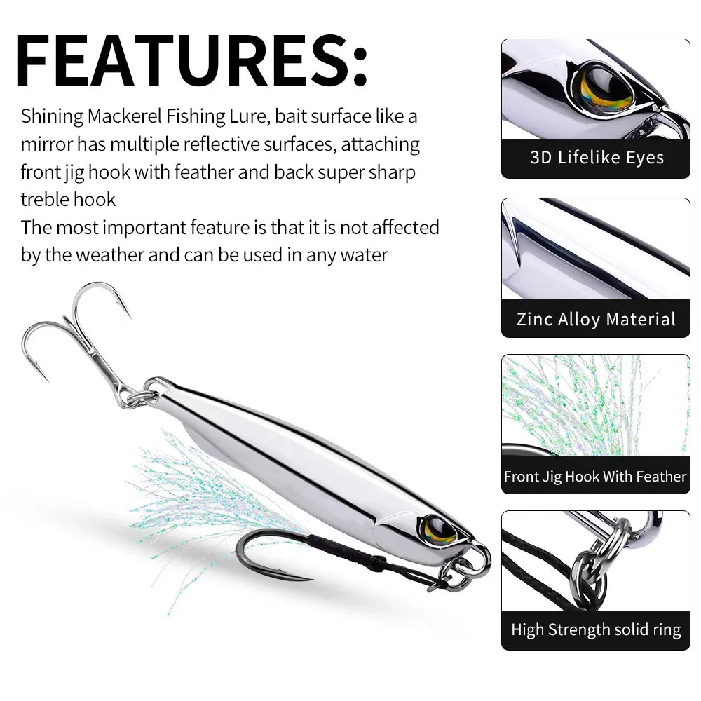 Electroplated Spoon Metal Jig Fishing Lure 10g–80g – Vibration Jig, Saltwater Hard Bait | Shark Bay, Coral Coast, Snapper, Tuna, Spanish Mackerel, Bluebone, Cod, Whiting, Tailor