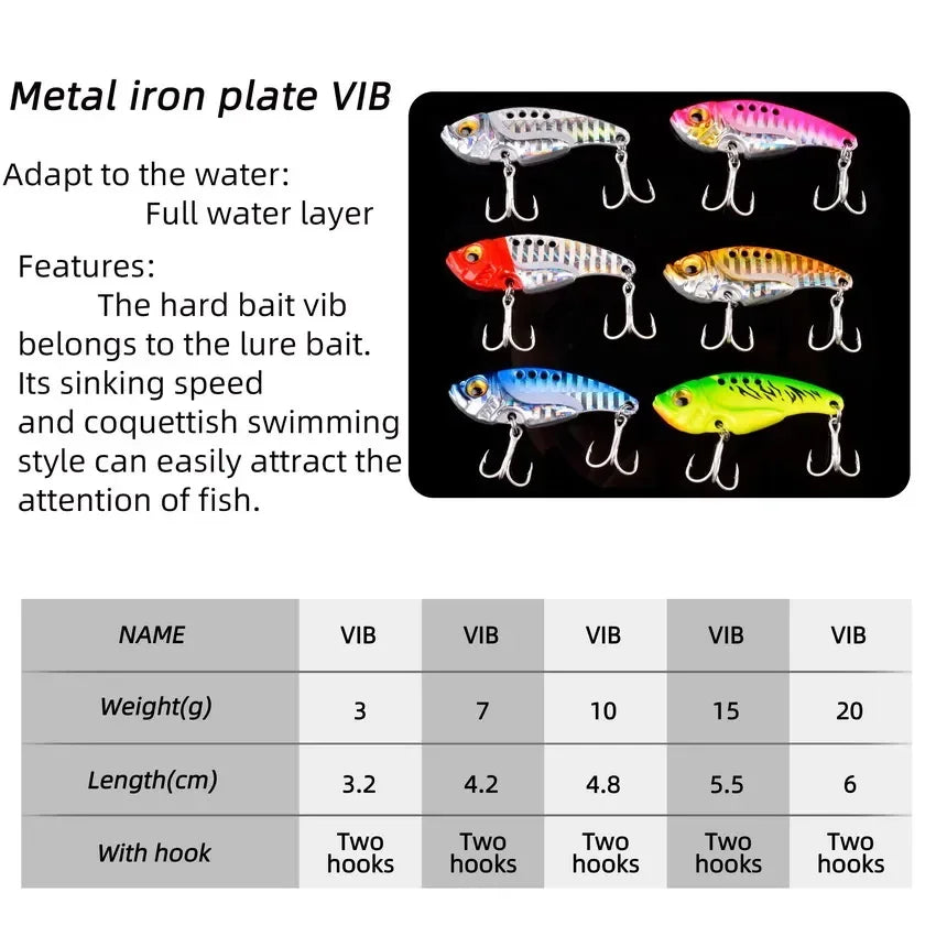 Aorace 5pcs Metal VIB Fishing Lure Set (3/7/10/15/20g) – Vibration Spoon, Hard Baits, Crankbait | Shark Bay, Coral Coast, Snapper, Tuna, Spanish Mackerel, Bluebone, Cod