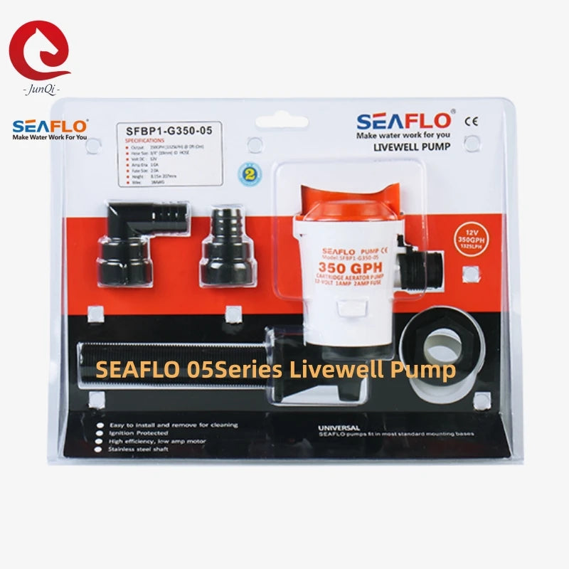 SEAFLO 12V 05 Series Angled 350GPH Baitwell Pump – Live Bait Tank Aerator