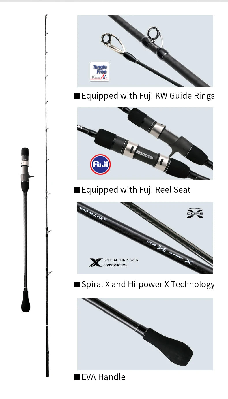 Madmouse Bambluz 1.9m Spiral X Carbon Slow Jigging ,spinning and casting.