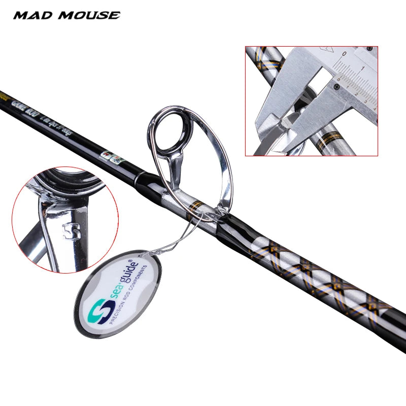 MADMOUSE High Carbon Big Game Trolling Rod 1.80m – 60-110lb Boat Rod