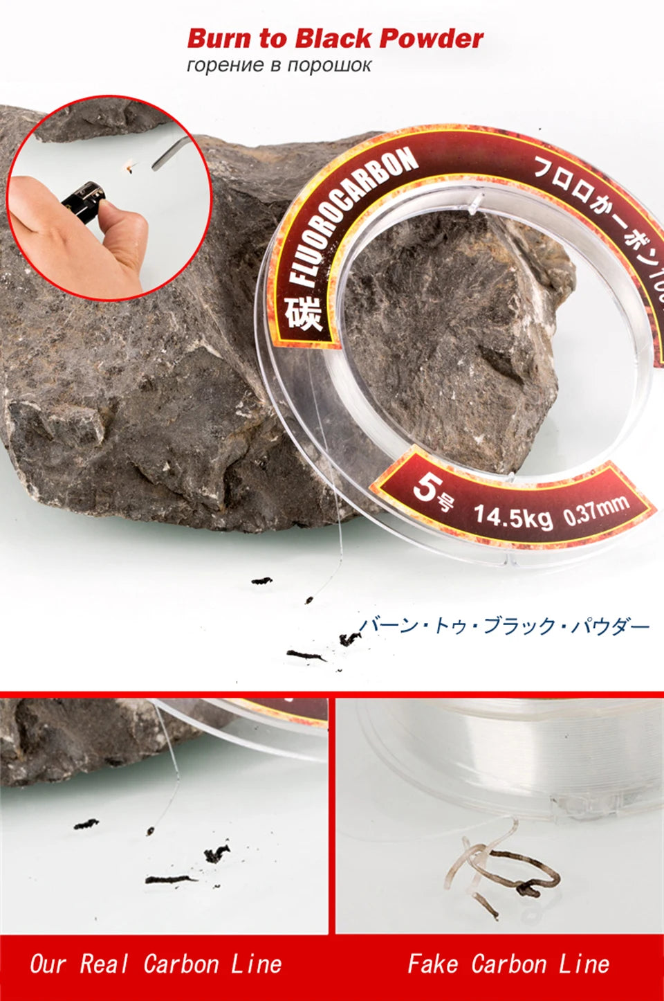 50M/100M Super Strength Fluorocarbon Fishing Line – Monofilament Leader 0.14-0.6mm