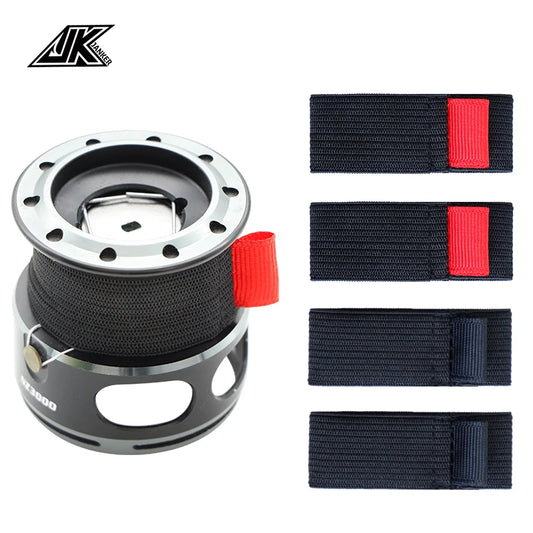 4pcs Black Elastic Fishing Spool Belt – Reel Protection & Line Holders