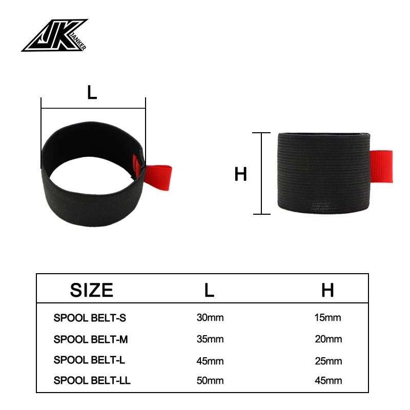 4pcs Black Elastic Fishing Spool Belt – Reel Protection & Line Holders
