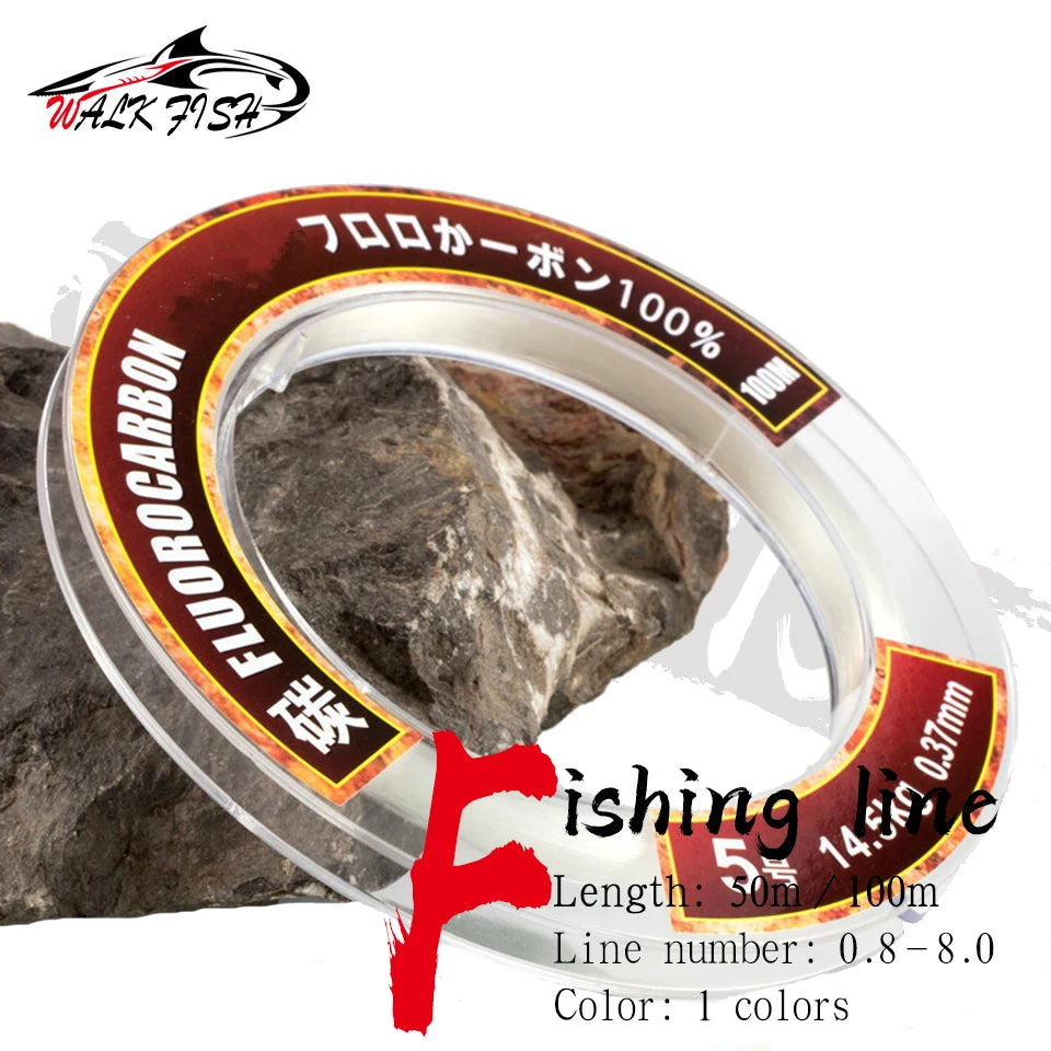 50M/100M Super Strength Fluorocarbon Fishing Line – Monofilament Leader 0.14-0.6mm