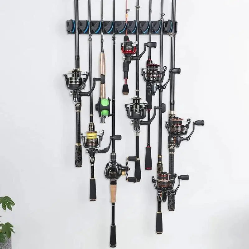 Fishing Rod Storage 2X Horizontal Display Stand – Wall Organizer for Fishing Gear