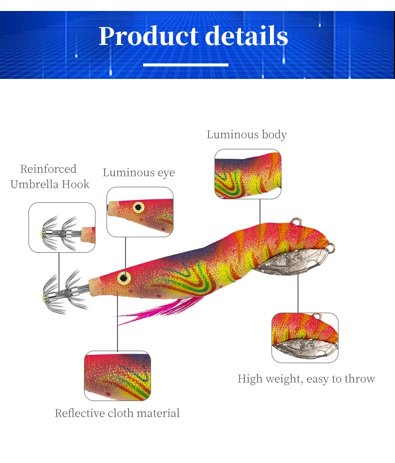 Luminous Squid Bait Squid Hook –  Silicone Octopus Jig Fishing Lures