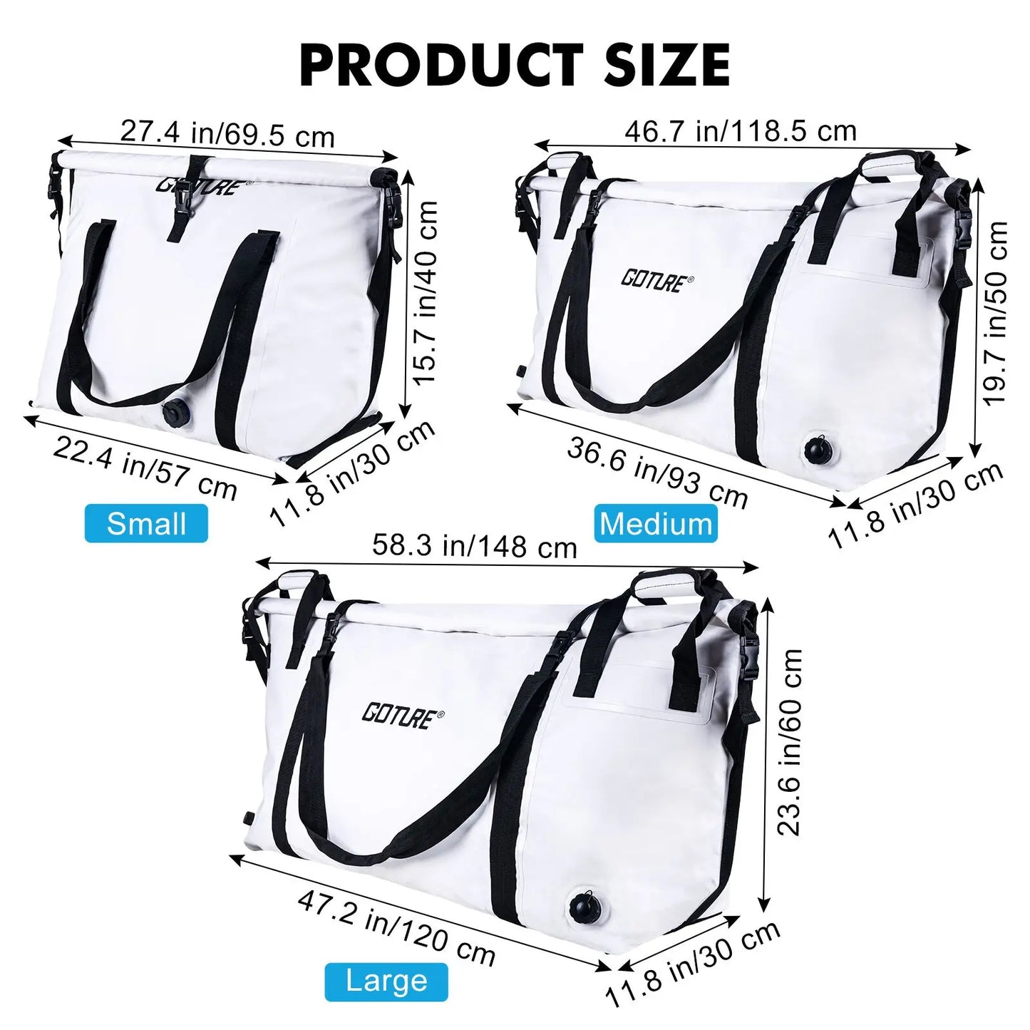 Goture 100% Waterproof Leakproof Fishing Cooler Bag – Insulated, Portable, Large