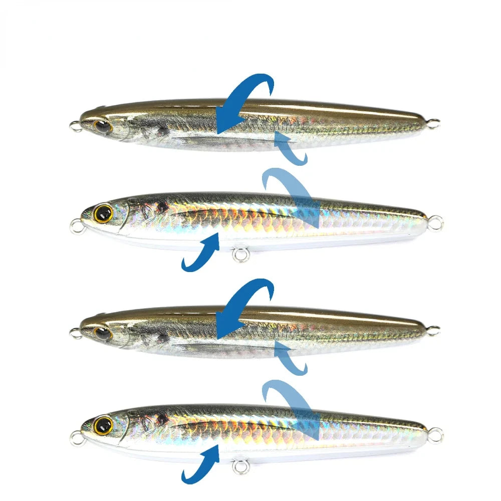 Sinking Pencil Fishing Lure – Weighted Silicone Swimbait, Treble Hook Wobbler, Jerkbait | Shark Bay, Coral Coast, Snapper, Tuna, Spanish Mackerel, Bluebone, Cod