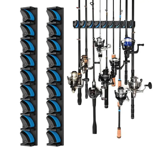 Fishing Rod Storage 2X Horizontal Display Stand – Wall Organizer for Fishing Gear