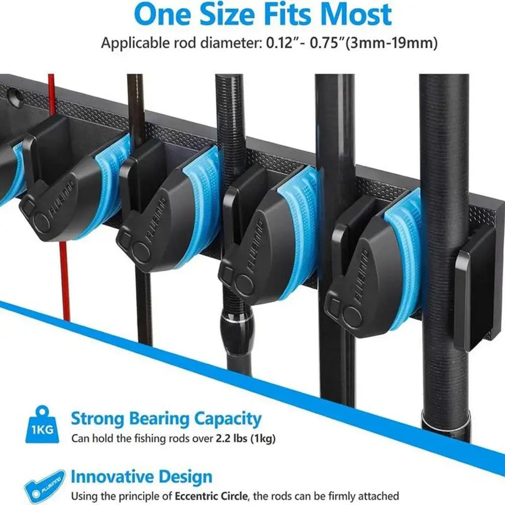 Fishing Rod Storage 2X Horizontal Display Stand – Wall Organizer for Fishing Gear