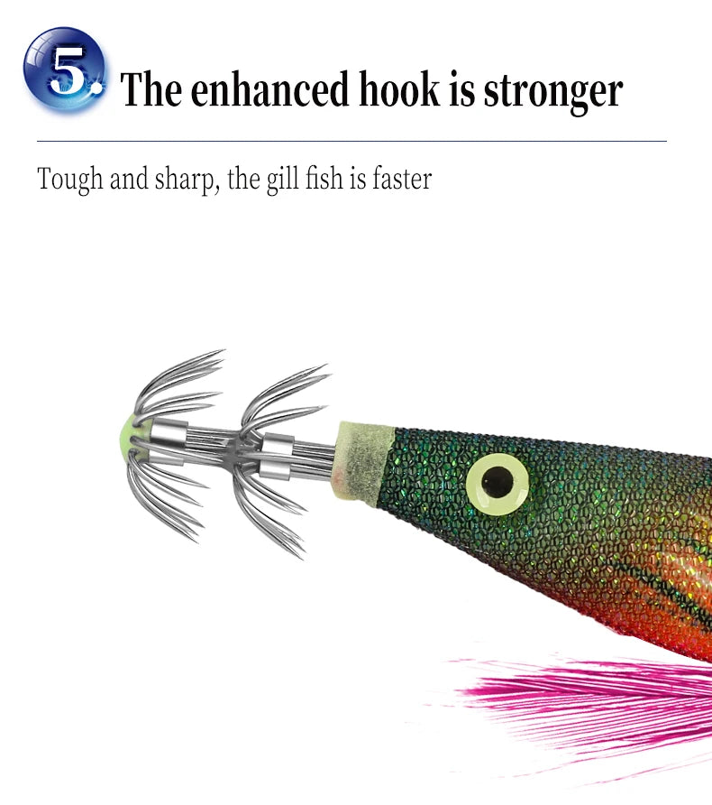 Luminous Squid Bait Squid Hook –  Silicone Octopus Jig Fishing Lures