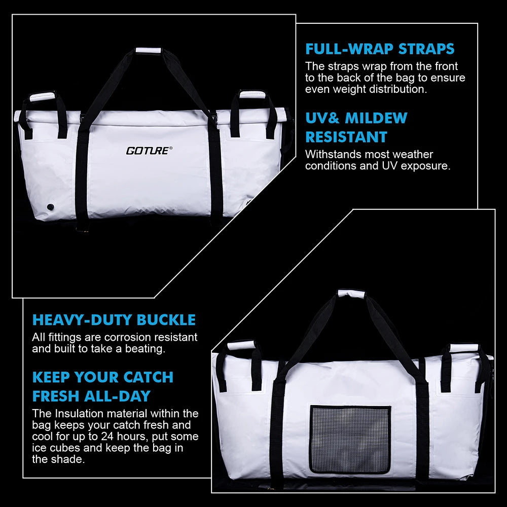 Goture 100% Waterproof Leakproof Fishing Cooler Bag – Insulated, Portable, Large