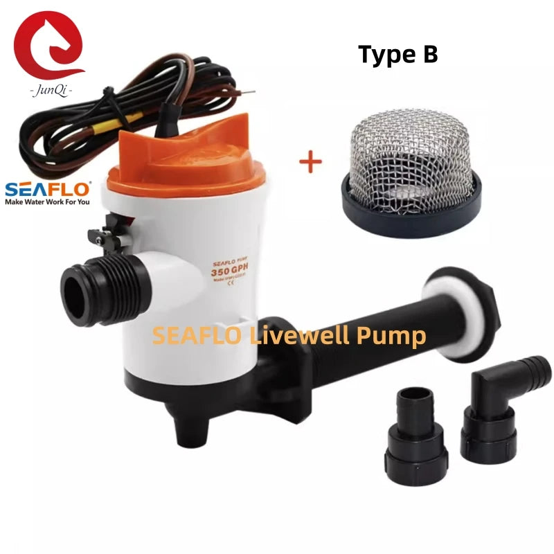 SEAFLO 12V 05 Series Angled 350GPH Baitwell Pump – Live Bait Tank Aerator