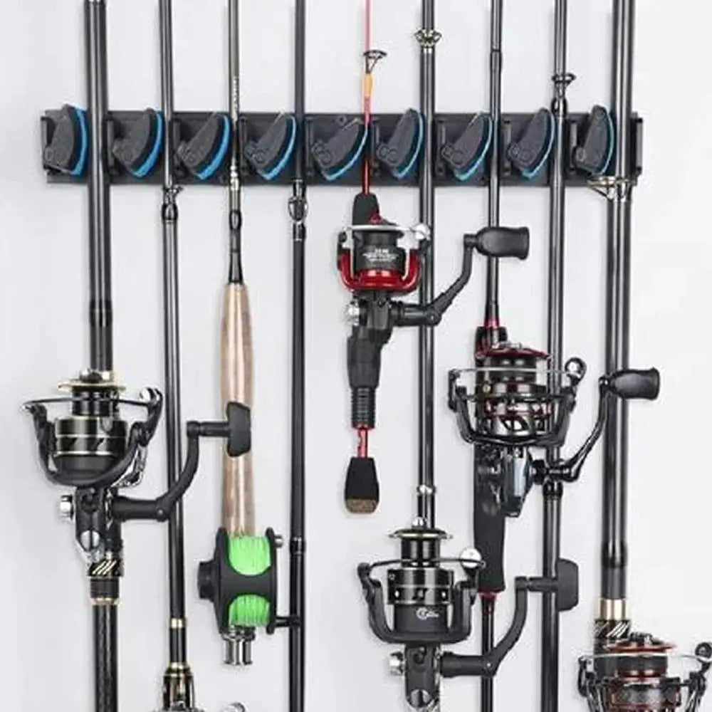 Fishing Rod Storage 2X Horizontal Display Stand – Wall Organizer for Fishing Gear