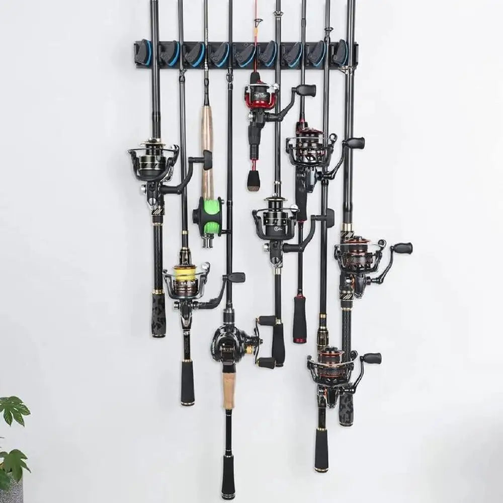 Fishing Rod Storage 2X Horizontal Display Stand – Wall Organizer for Fishing Gear